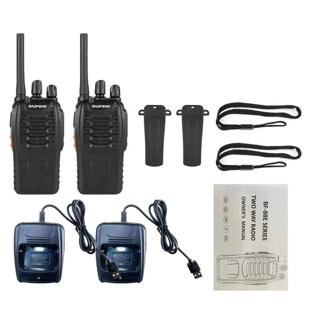 Baofeng 888S Wireless Walkie Talkie, Rechargeable Long Range Walkie Talkie with Earpieces, Professional Radio Handheld Two Way Radio with Li-Ion Battery & Charger Included