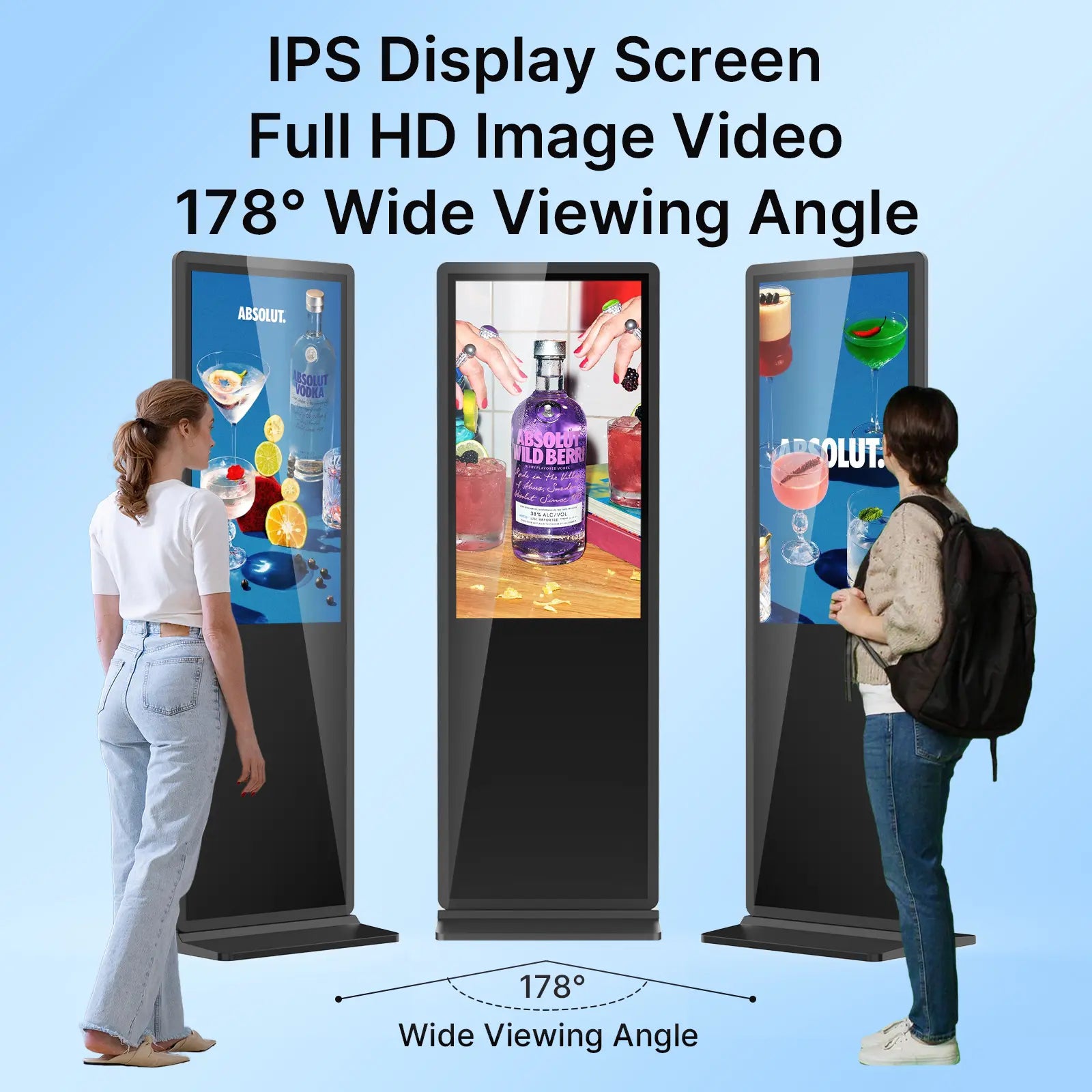 MWE 43 Inch LCD Digital Signage Advertising Display Kiosk LCD Screen Indoor Floor Standing Commercial Totem Android System Vertical Monitor