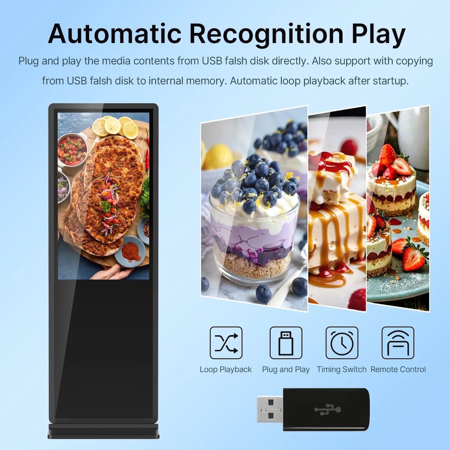 MWE 43 Inch LCD Digital Signage Advertising Display Kiosk LCD Screen Indoor Floor Standing Commercial Totem Android System Vertical Monitor