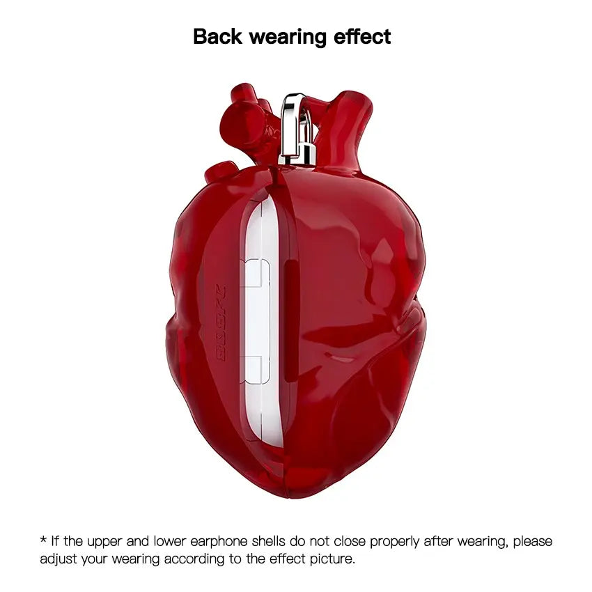 Creative Heart Shaped Design Earphone Case with Fastener, Anti-Drop Earphone Protective Cover, Fashion Earphone Accessories, Headphone Accessories for Airpods Pro Pro2 Protection
