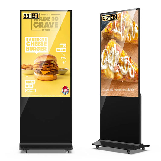 MWE 43 Inch LCD Digital Signage Advertising Display Kiosk LCD Screen Indoor Floor Standing Commercial Totem Android System Vertical Monitor