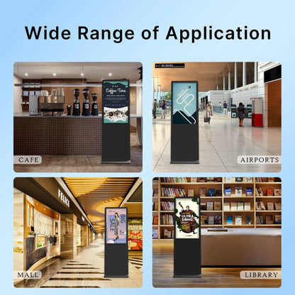 MWE 43 Inch LCD Digital Signage Advertising Display Kiosk LCD Screen Indoor Floor Standing Commercial Totem Android System Vertical Monitor