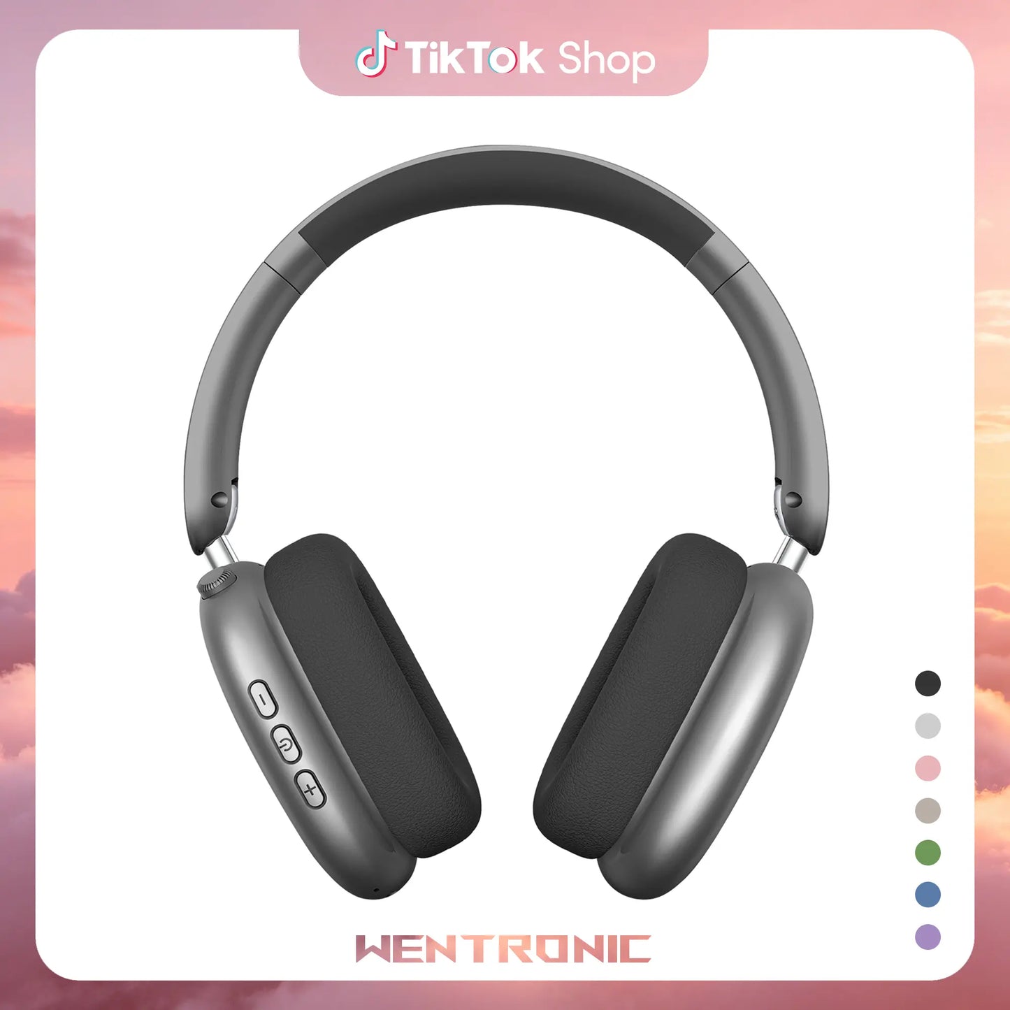 WENTRONIC Y01 over Ear Wireless Bluetooth ANC Noise Reduction Headphones - 48H Playtime, Hybrid Noise Reduction Technology, Hi-Res Audio, Folding Design, Comfortable Soft Earpads, Built-In Mic for Ios/Android, Noise Reduction Headphone,Summerwins Summerwi