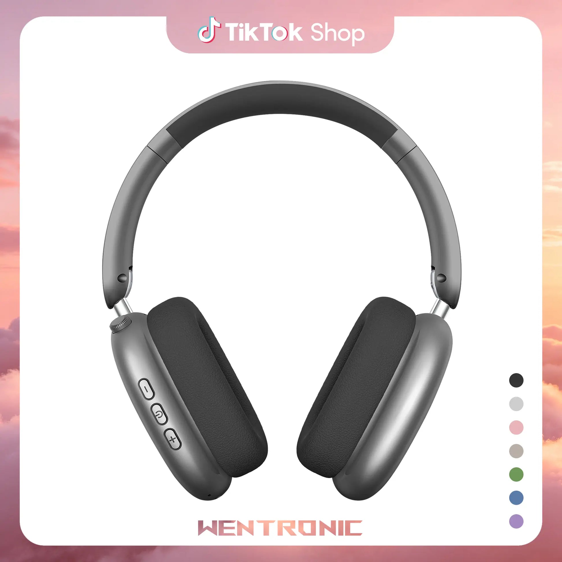 WENTRONIC Y01 over Ear Wireless Bluetooth ANC Noise Reduction Headphones - 48H Playtime, Hybrid Noise Reduction Technology, Hi-Res Audio, Folding Design, Comfortable Soft Earpads, Built-In Mic for Ios/Android, Noise Reduction Headphone,Summerwins Summerwi