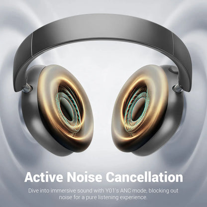 WENTRONIC Y01 over Ear Wireless Bluetooth ANC Noise Reduction Headphones - 48H Playtime, Hybrid Noise Reduction Technology, Hi-Res Audio, Folding Design, Comfortable Soft Earpads, Built-In Mic for Ios/Android, Noise Reduction Headphone,Summerwins Summerwi