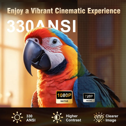 MAGCUBIC HY310 Wi-Fi Smart Projector - 330 ANSI Lumens, Auto-Focus, Native 1080P, 130-Inch Screen, Wi-Fi 6, Bluetooth 5.4, Auto Keystone Correction for Home Cinema and Audio