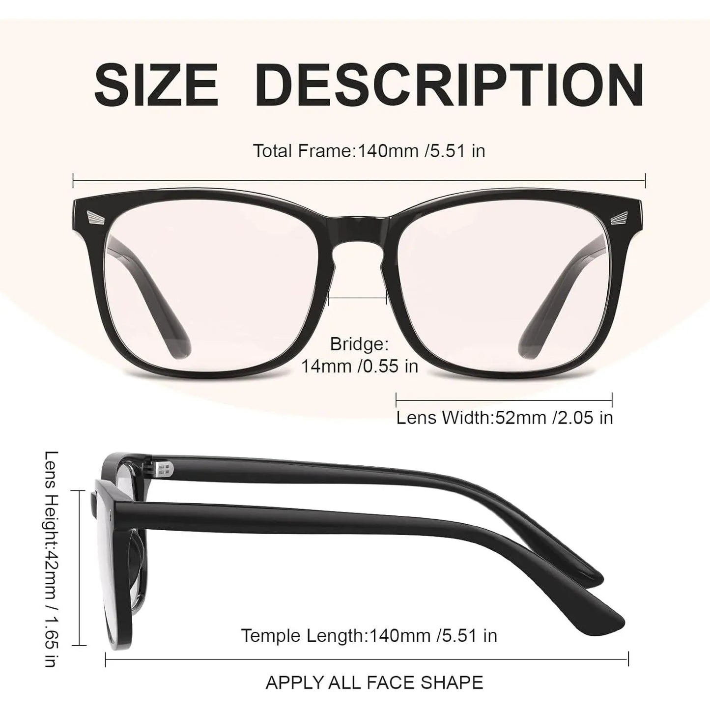 2026 Blue Light Gaming Glasses Light Weight Eyeglasses for Men Women Fashion Glasses for Daily Reading/Gaming/Tv/Phones