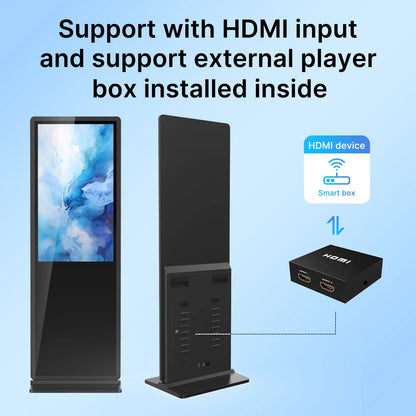 MWE 43 Inch LCD Digital Signage Advertising Display Kiosk LCD Screen Indoor Floor Standing Commercial Totem Android System Vertical Monitor